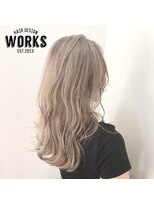 ワークス ヘアデザイン(WORKS HAIR DESIGN) ホワイトグレージュミディアムヘアスタイル