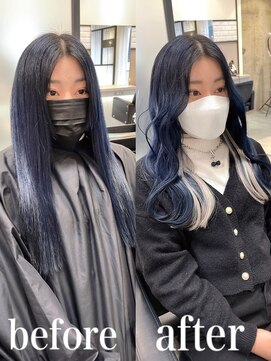 リリー(Lilley) 【Lilley 稲永麻衣】インナーエクステ+ブルーブラック天神/今泉