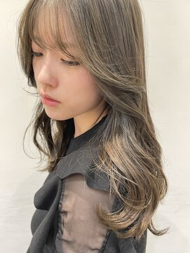 ザックラフィネ(ZACC raffine) 韓国風小顔シースルーバング×オリーブベージュ