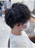 朝楽無造作パーマ。