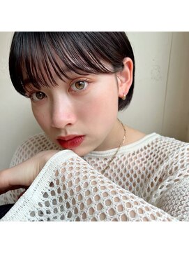 ガーデン オオタカノモリ(garden otakanomori) 透明感暗髪×束感ショート×シースルーバング×フレンチガーリー