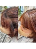 前髪縮毛矯正 前髪ストレート 流し前髪 シースルーバング
