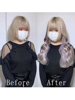 あるじゃんすー 名古屋店 ミルクティー×ラベンダー#シールエクステ#ブルーシルバー#大須