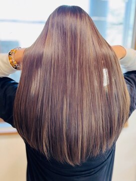 グランデュール 東静岡池田店(GRANDEUR) ダブルカラーピンクベージュベージュカラーケアブリーチレイヤー