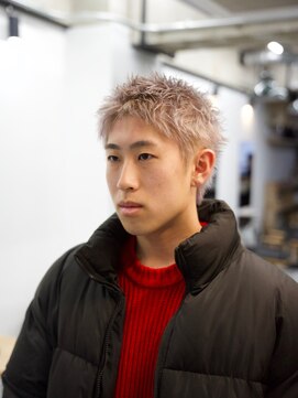 マール 矢場町(MARL) 外国人風ブランドグレージュハイトーンスパイキーメンズショート