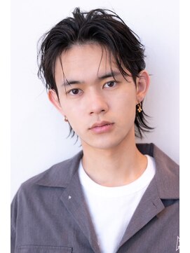 ハバナ 渋谷(HAVANA) アッシュブラックマッシュパーマ刈り上げツーブロック