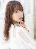 韓国風ロングレイヤーミルクティーピンクc6上尾20代30代40代
