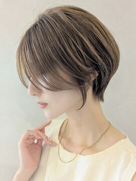 エンクス 天王町店(enx) ホワイトグレージュミニウルフデジタルパーマチェリーブラウン