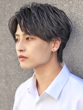 エイド 渋谷(aid) 韓国風毛流れセンターパートウルフニュアンスパーマ