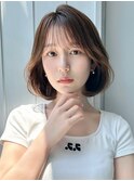 シースルーバング/顔まわりレイヤーボブ