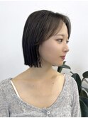 栄ハイライト透明感耳掛けボブスタイル