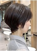 表参道髪質改善カラーウルフショートカットベージュアッシュ50代