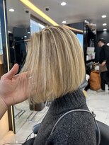 ラピス 渋谷本店(Lapis)&nbsp;ミルクティーハイライト/ボブカット/ショート/外国人風/メッシュ