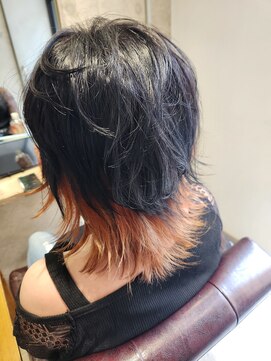 ミエル ヘア 新宿(miel hair) 黒&オレンジ【新宿】