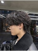 シャドウパーマメンズメッシュメンズパーマ波巻きパーマ韓国ヘア