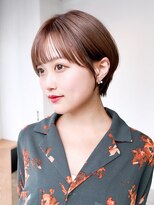 アルバム 銀座(ALBUM GINZA)&nbsp;ショートおくれ毛ココアベージュ小顔前髪カット_F31178