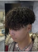 桑名スパイキーショートツイストスパイラルパーマフェードカット