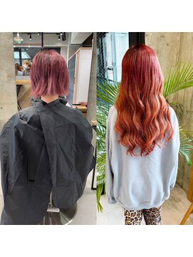 ルーフアクト(LUFE act) シールエクステで作るピンクヘア