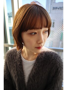 アレンヘアー 京橋店(ALLEN hair) くびれ外ハネボブ/マロンベージュ/丸みボブ