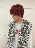 1ブリーチレッドカラー×ブリーチパーマ