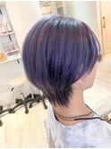 【和田】ショートボブ/インナーカラー/パープル/ショートウルフ