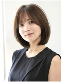 くびれショート・ボブ/丸顔/前髪あり/絶壁解消/40代/