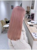 イメチェン/ホワイトブロンド/外ハネボブ/ワイドバング/渋谷