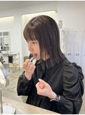 ぱつっと切りっぱなしボブ
