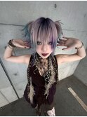 ロングレイヤーシャギーカットルーツカラーデザインカラー