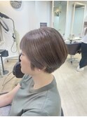 赤み消しアッシュカラー×大人ショート