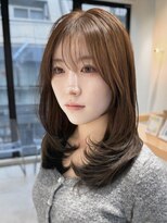 ジーナ 近鉄奈良(Zina)&nbsp;髪質改善＊顔周りレイヤーグレーブラウン＊美髪【Zina奈良】