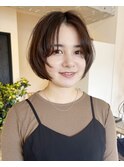 大人ショート/ショートボブ/マロンベージュ/フェザーショート