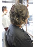 ショートグレージュグラデーションカラー
