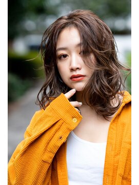 オースティン 錦糸町(AUSTIN) 大人かわいい前髪セシルカットココアブラウンフリンジウェーブ