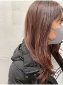 冬のピンクベージュブラウン