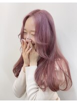 リノショアーズ 日本大通り店(RINOSHORES)&nbsp;韓国風ロングヘアーピンクラベンダーハイトーンカラーmaaya