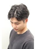 センター分け/スパイラル/ツーブロック/メンズパーマ/刈り上げ