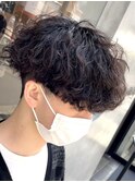 波巻きスパイラルパーマメンズマッシュパーマツイストパーマ