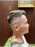 MEN'Sミドルスキンフェードブリーチカラー