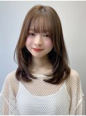 小顔 フェミニンロング メルティーカラー 似合わせカット"