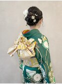 水引　金箔　成人式ヘア　卒業式ヘア　袴ヘア　振袖ヘア/shima