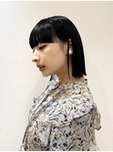 ワイドバング/ボブ/ミニボブ/暗髪/前髪あり/結婚式アレンジ/20代