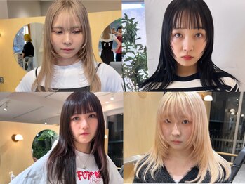 スタン 渋谷(Stam)の写真/流行の顔まわりレイヤーを入れることで小顔効果も◎ダブルカラー・ハイトーンカラーに合うデザインをご提案