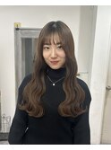 顔まわりカット/ウェーブ巻き/メンテナンスカット/ロング