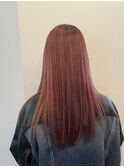 レッドブラウン×艶髪ストレート