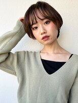 モッズヘア 越谷(mod's hair)&nbsp;似合わせカットイヤリングカラー丸みショートp1越谷20代30代40代