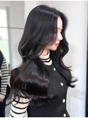 韓国ワンホンヘア顔まわりカットロングレイヤー