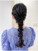 大人ガーリー/結婚式ヘアセット/カチモリ/シニヨン/編みおろし