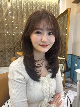 ロンドアベニール 北千住(Lond avenir) 韓国顔周り/バタフライカット/ミディアムレイヤーカット北千住