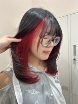 ユウル 横浜(juhl.)&nbsp;インナーカラーレッドカラーブリーチダブルカラーハイトーン横浜